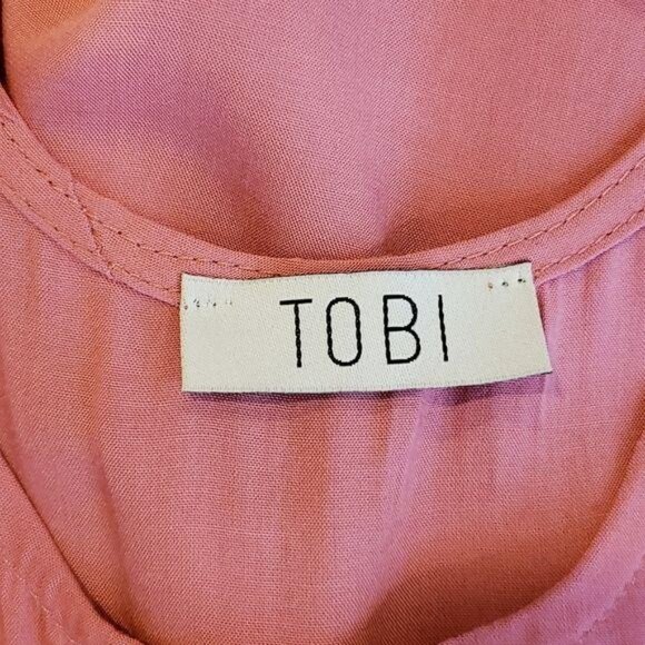 Tobi Mauve Pink Afternoon Shift Mini Dress Long Bell Sleeve Women's Size Small - Picture 6 of 10